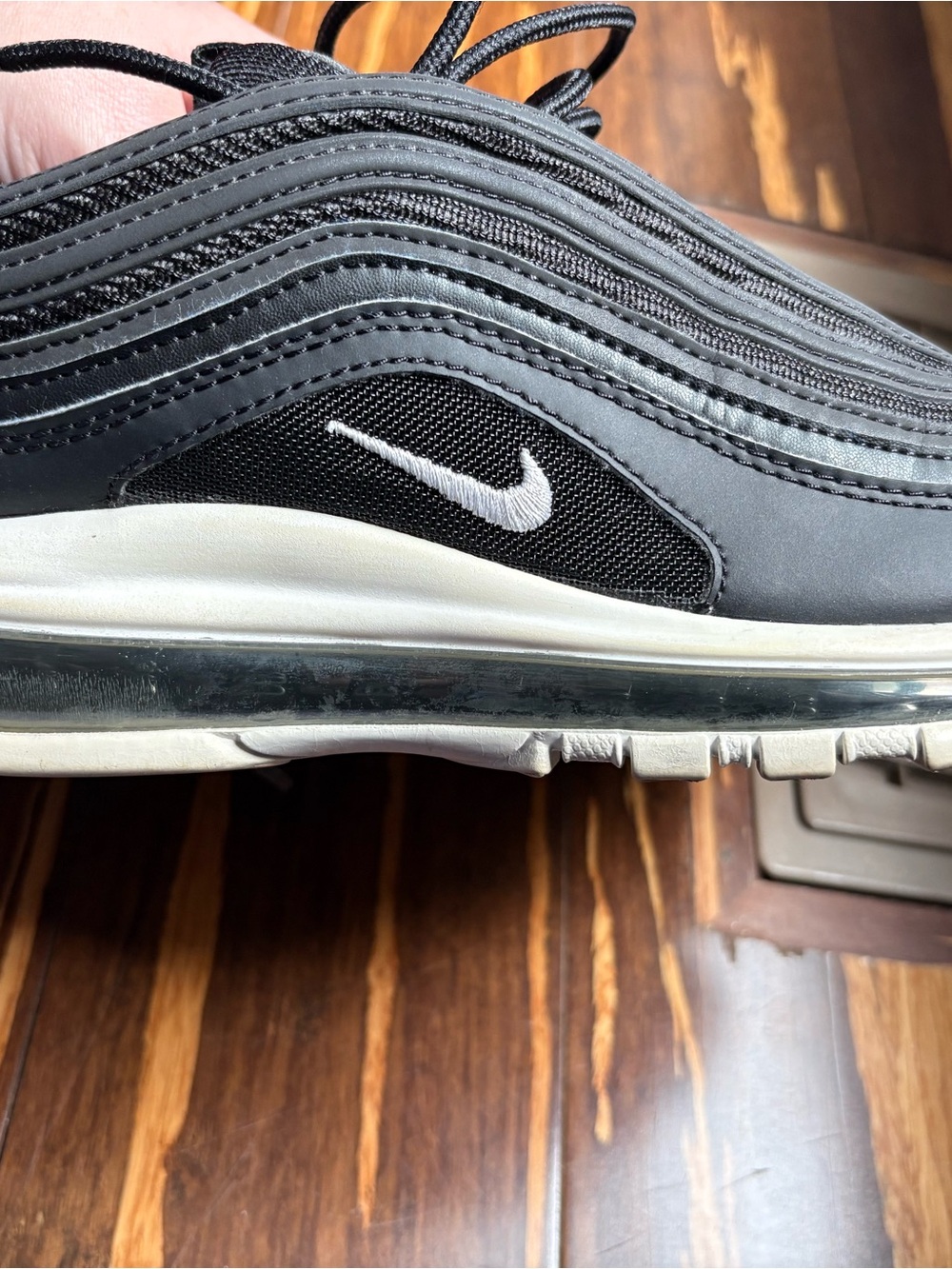 Nike Men’s Black and White Air Max 97 Sneakers - Picture 5 of 7